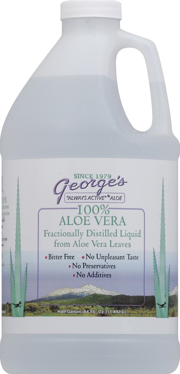 slide 1 of 4, George's Aloe, Aloe Vera Distillate-drinkable, 64 oz
