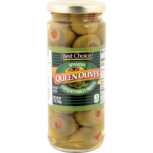 slide 1 of 1, Best Choice Placed Stuffed Queen Olives, 7 oz