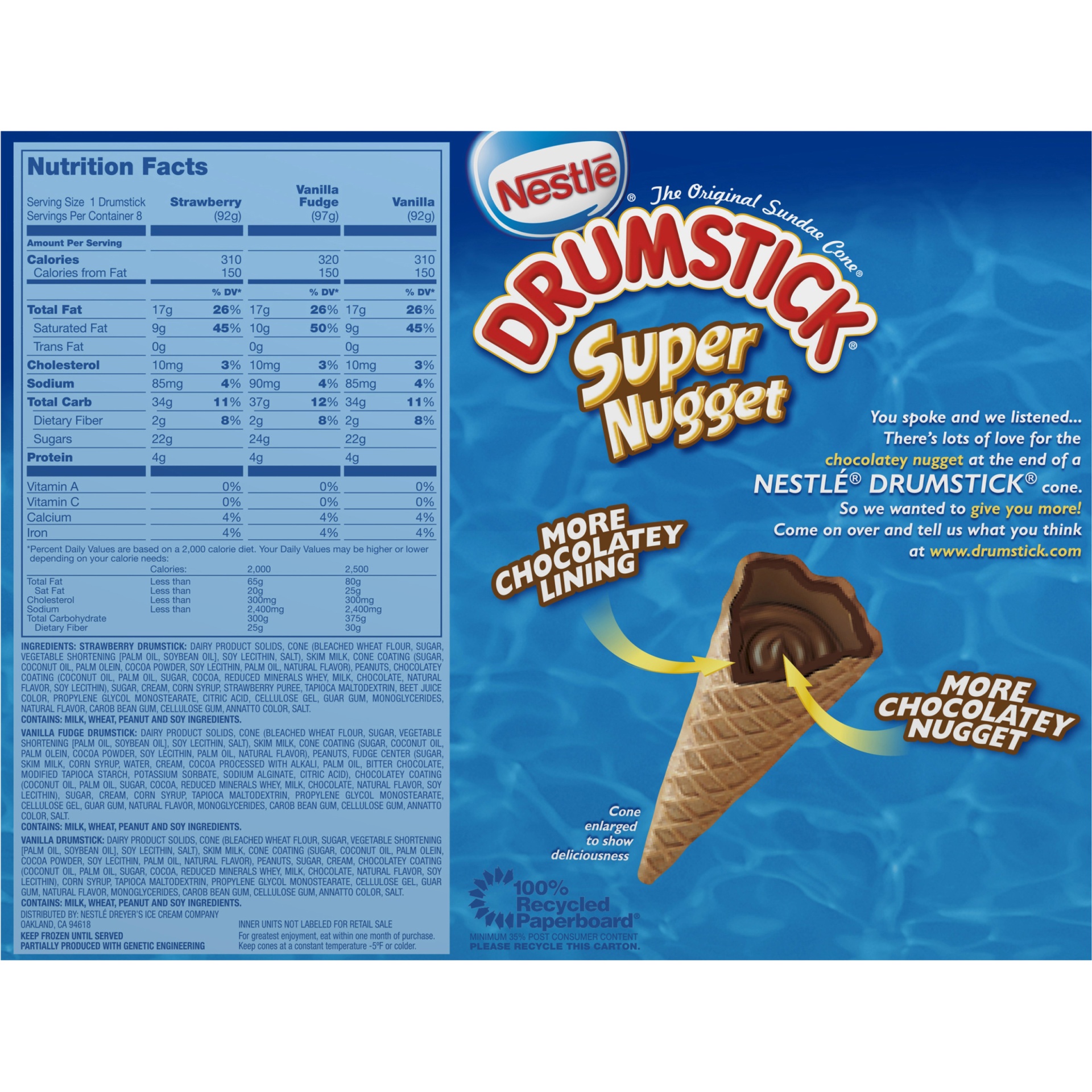 Drumstick Nestle Drumstick Frozen Super Nugget Dessert Cone Assorted Flavors 8ct 8 ct Shipt