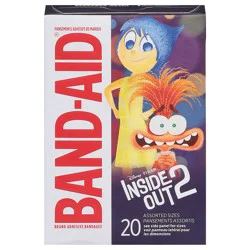 Band-Aid Brand Adhesive First Aid Bandages for Minor Cuts & Scrapes, Wound Care Featuring Disney Pixar's Inside Out Characters, Fun Bandages for Kids & Toddlers, Assorted Sizes, 20 Ct