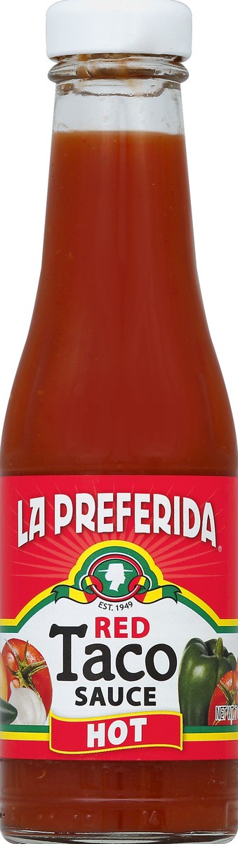 slide 2 of 2, La Preferida Red Taco Hot Sauce, 7 oz