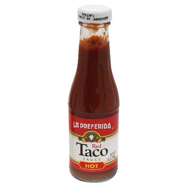 slide 1 of 2, La Preferida Red Taco Hot Sauce, 7 oz