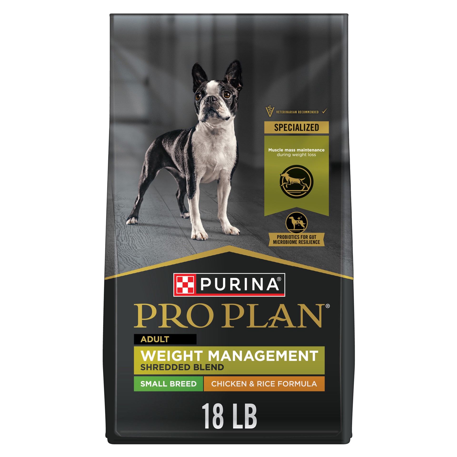 slide 1 of 9, Purina Pro Plan Small Breed Weight Management Dry Dog Food, Shredded Blend Chicken and Rice Formula, 1 ct