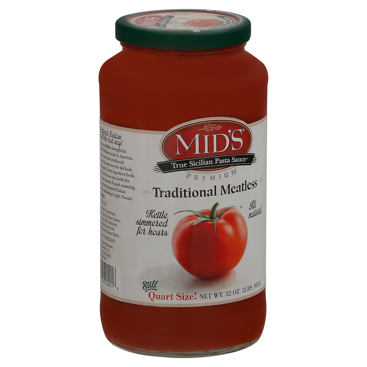 slide 13 of 13, Mid's Premium Traditional Meatless Pasta Sauce 32 oz Jar, 32 oz