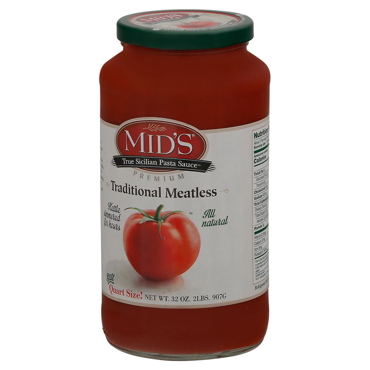 slide 9 of 13, Mid's Premium Traditional Meatless Pasta Sauce 32 oz Jar, 32 oz