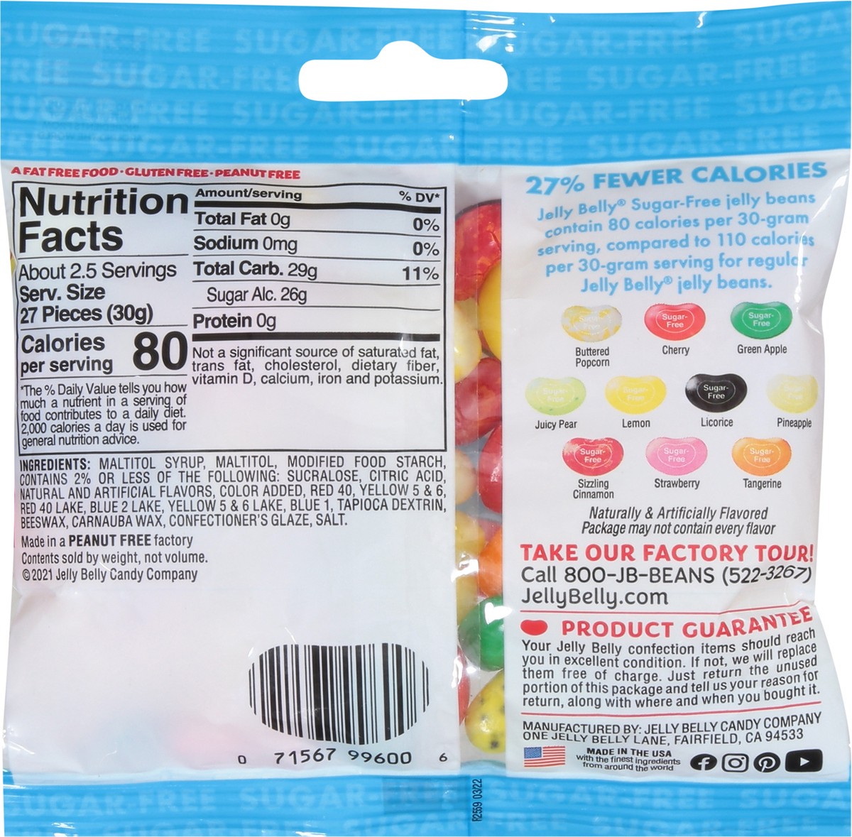 slide 12 of 13, Jelly Belly Sugar-Free Jelly Beans, 2.8 oz Bag, 2.8 oz