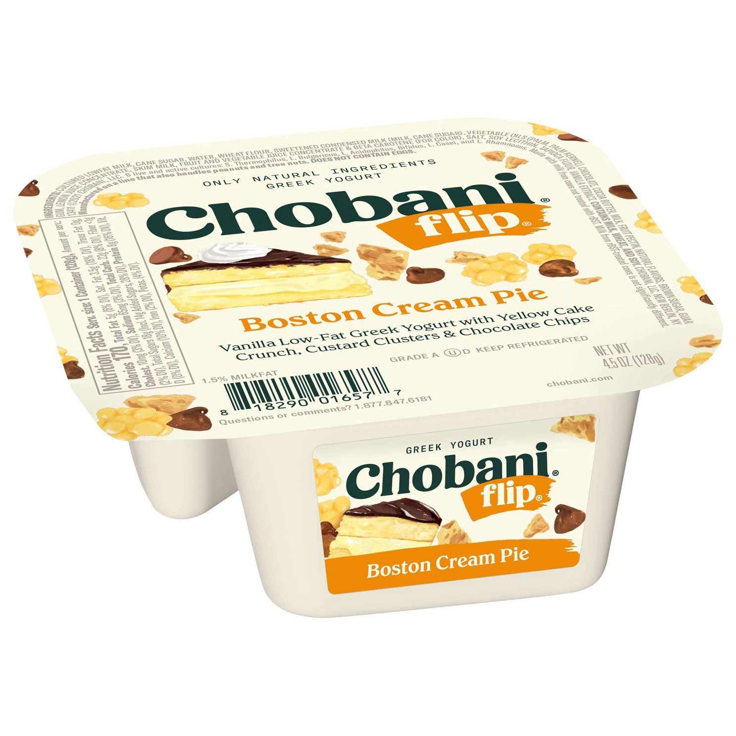 slide 5 of 49, Chobani Flip Low-Fat Greek Yogurt Boston Cream Pie 4.5oz, 4.5 oz