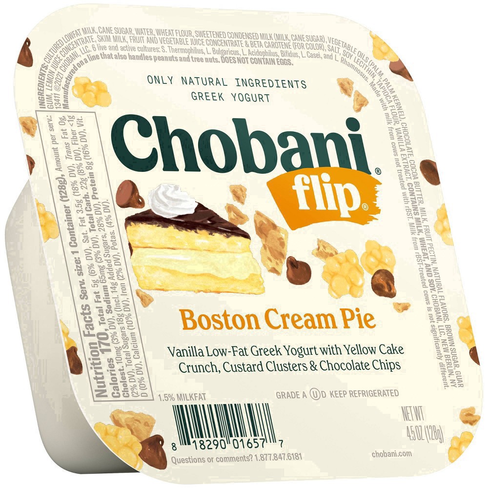 slide 46 of 49, Chobani Flip Low-Fat Greek Yogurt Boston Cream Pie 4.5oz, 4.5 oz