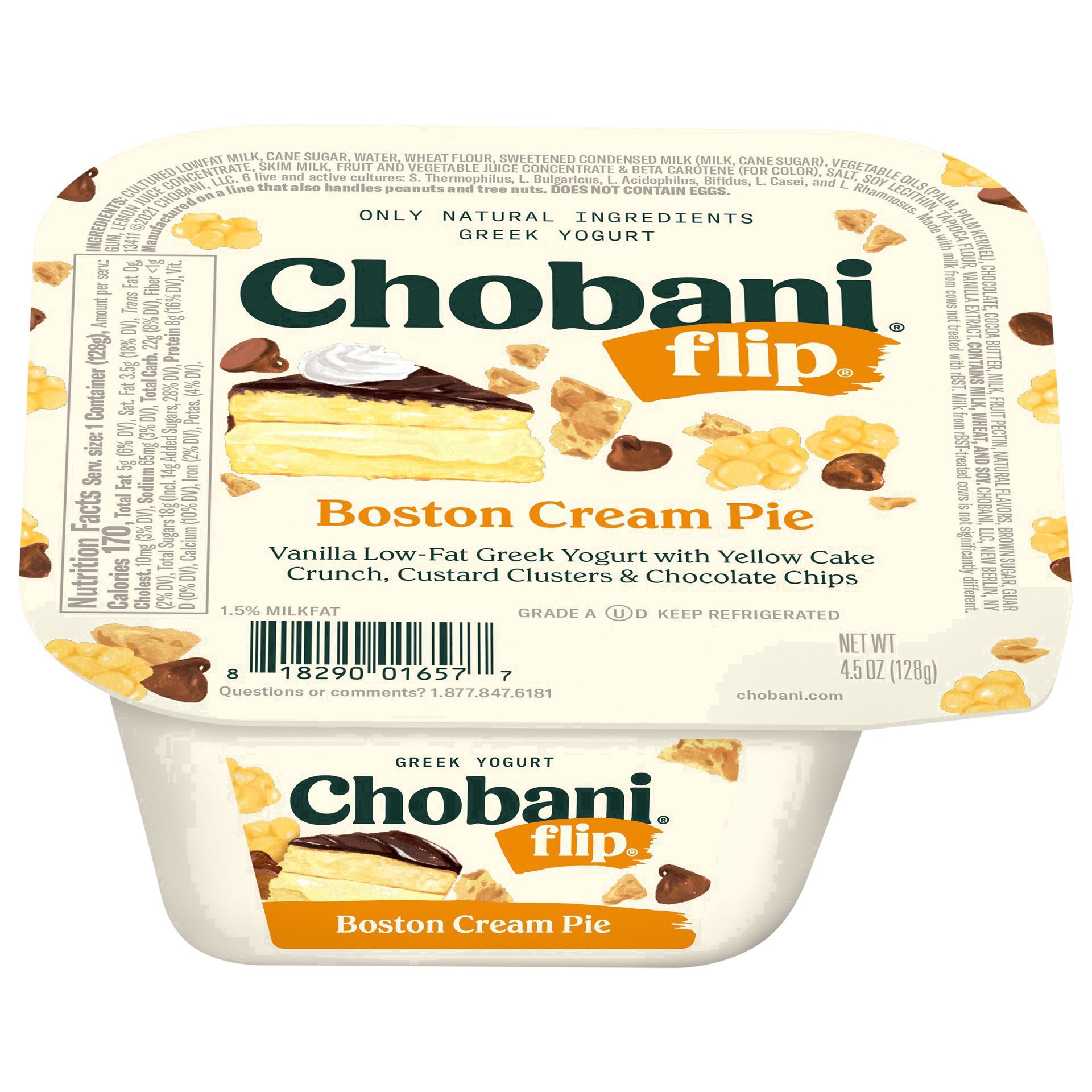 slide 35 of 49, Chobani Flip Low-Fat Greek Yogurt Boston Cream Pie 4.5oz, 4.5 oz