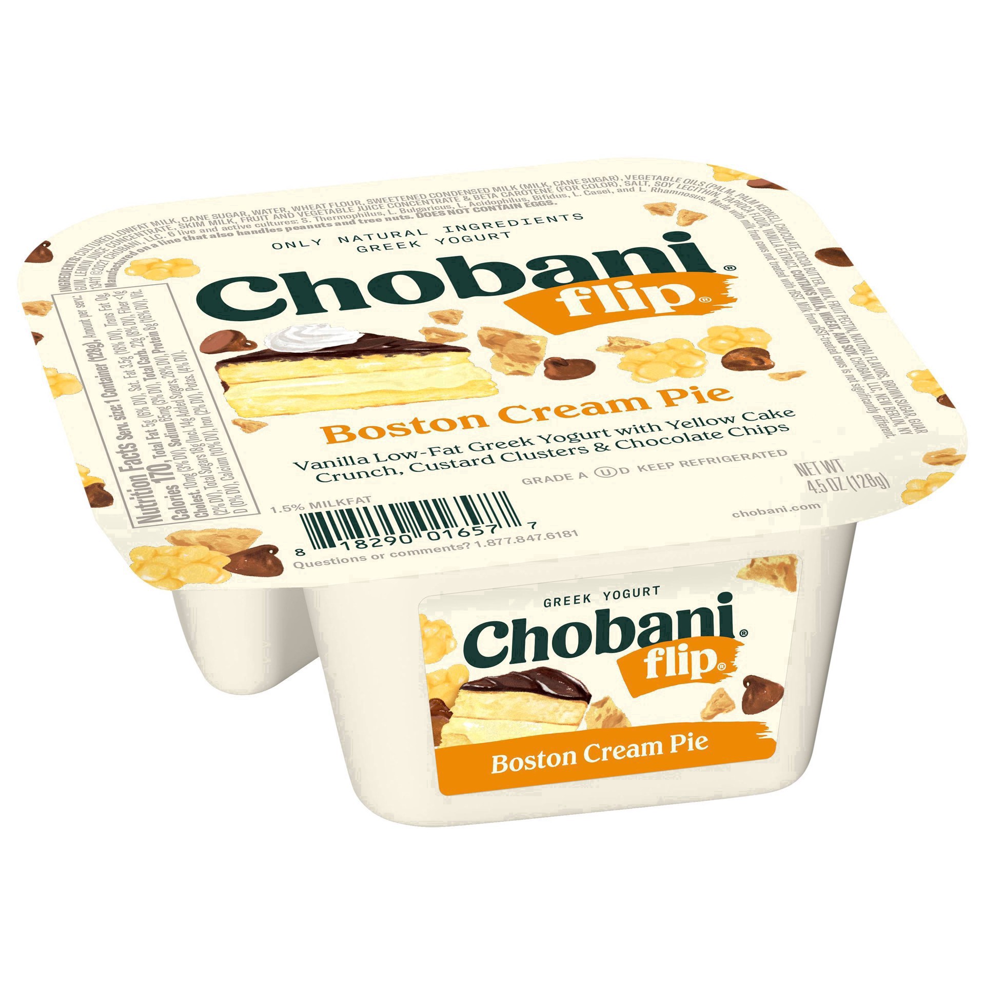 slide 39 of 49, Chobani Flip Low-Fat Greek Yogurt Boston Cream Pie 4.5oz, 4.5 oz