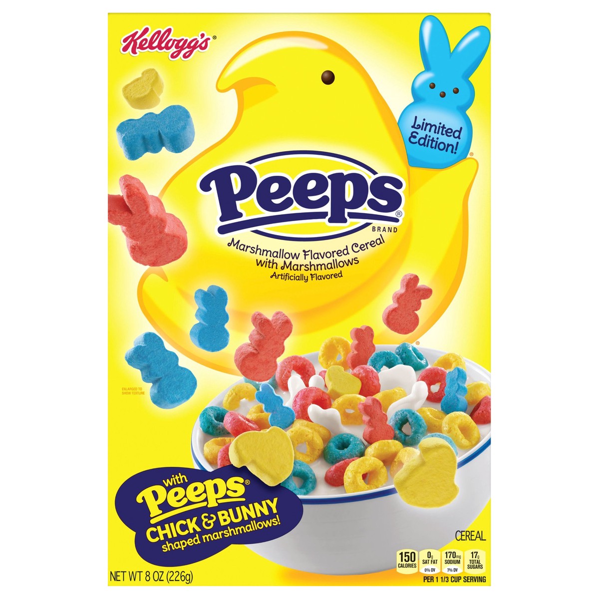 slide 1 of 9, Peeps Kellogg's Peeps Breakfast Cereal, Original with Marshmallows, 8 oz, 8 oz