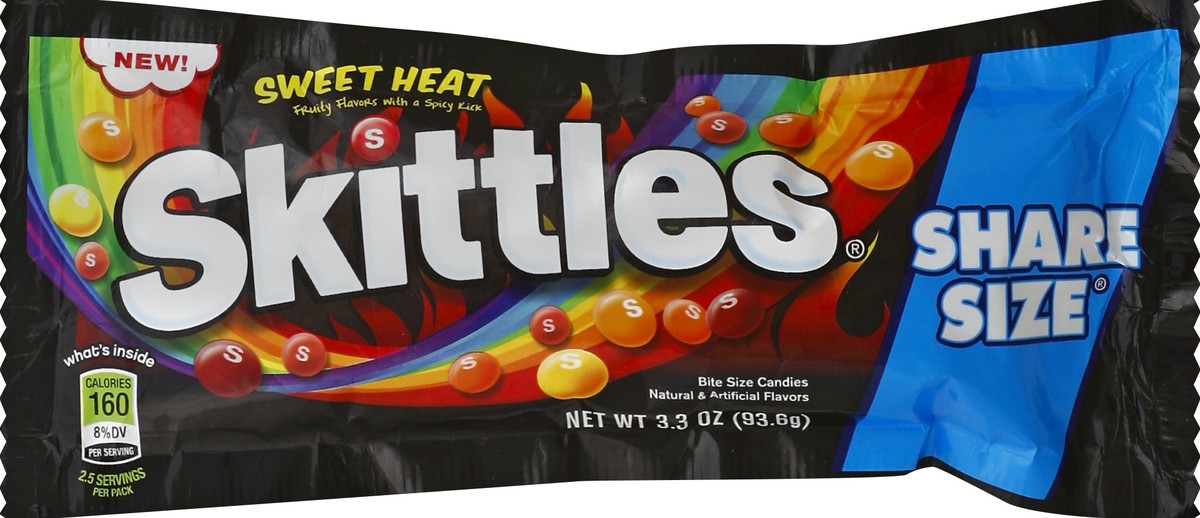 slide 3 of 5, Skittles Sweet Heat Share Size Candy Bag, 3.3 ounce, 3.3 oz