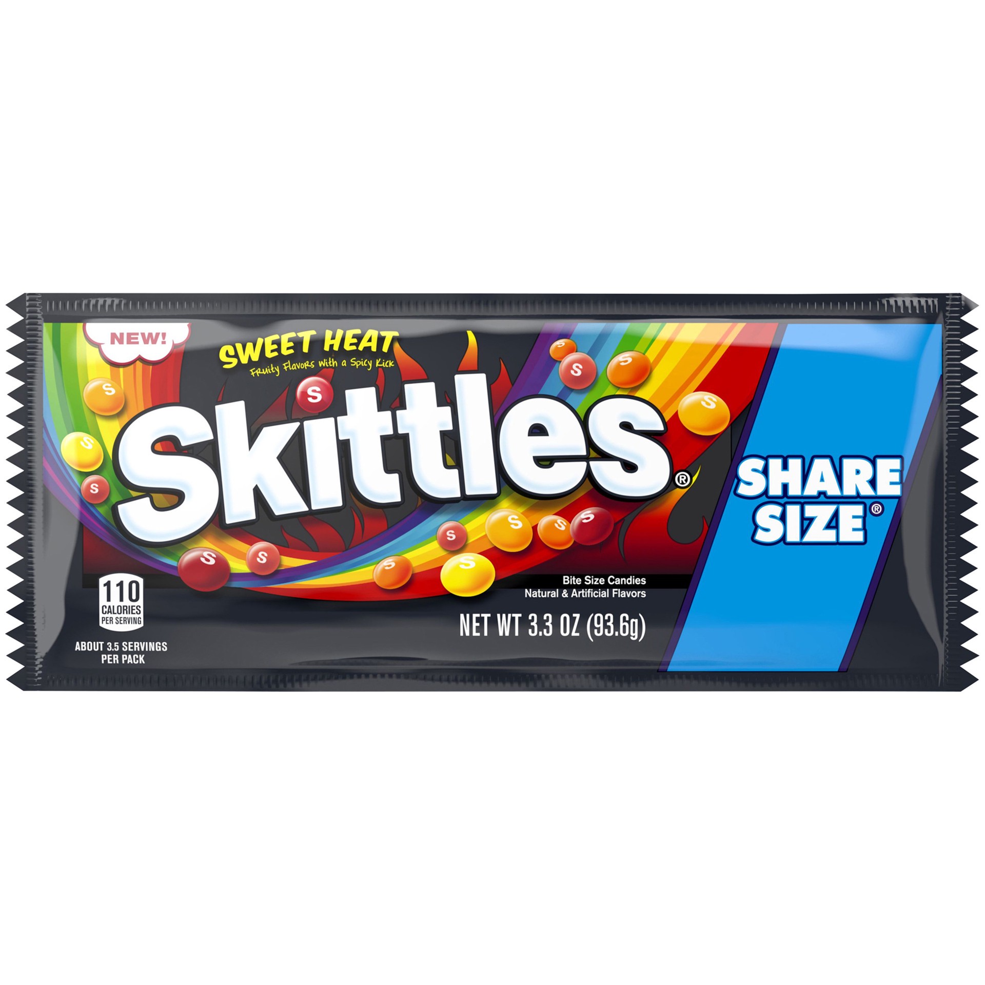 slide 1 of 5, Skittles Sweet Heat Share Size Candy Bag, 3.3 ounce, 3.3 oz