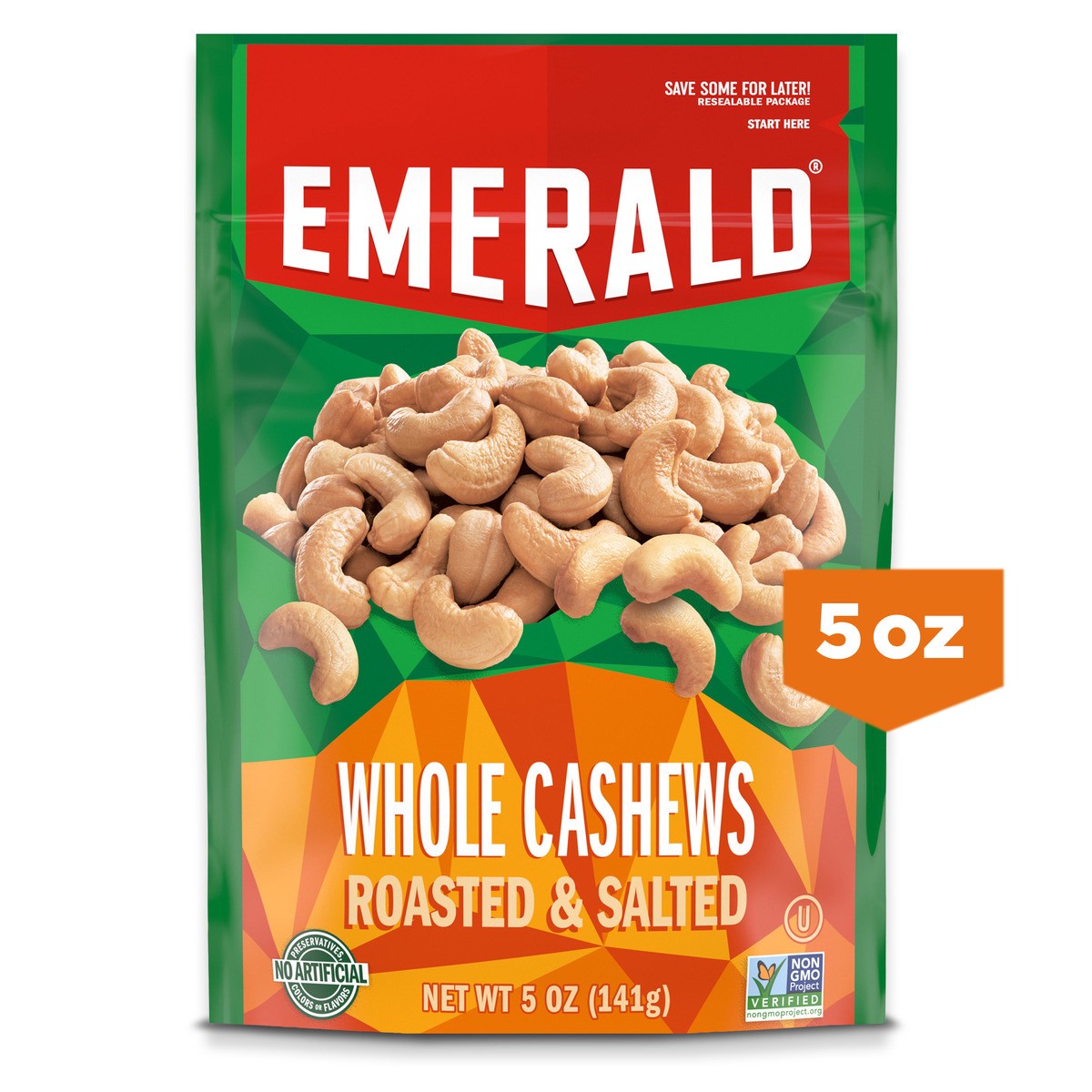 slide 1 of 5, Emerald Whole Cashews, 5 oz