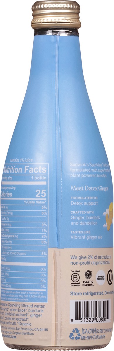 slide 7 of 9, Sunwink Detox Ginger Sparkling Tonic - 12 fl oz, 12 fl oz