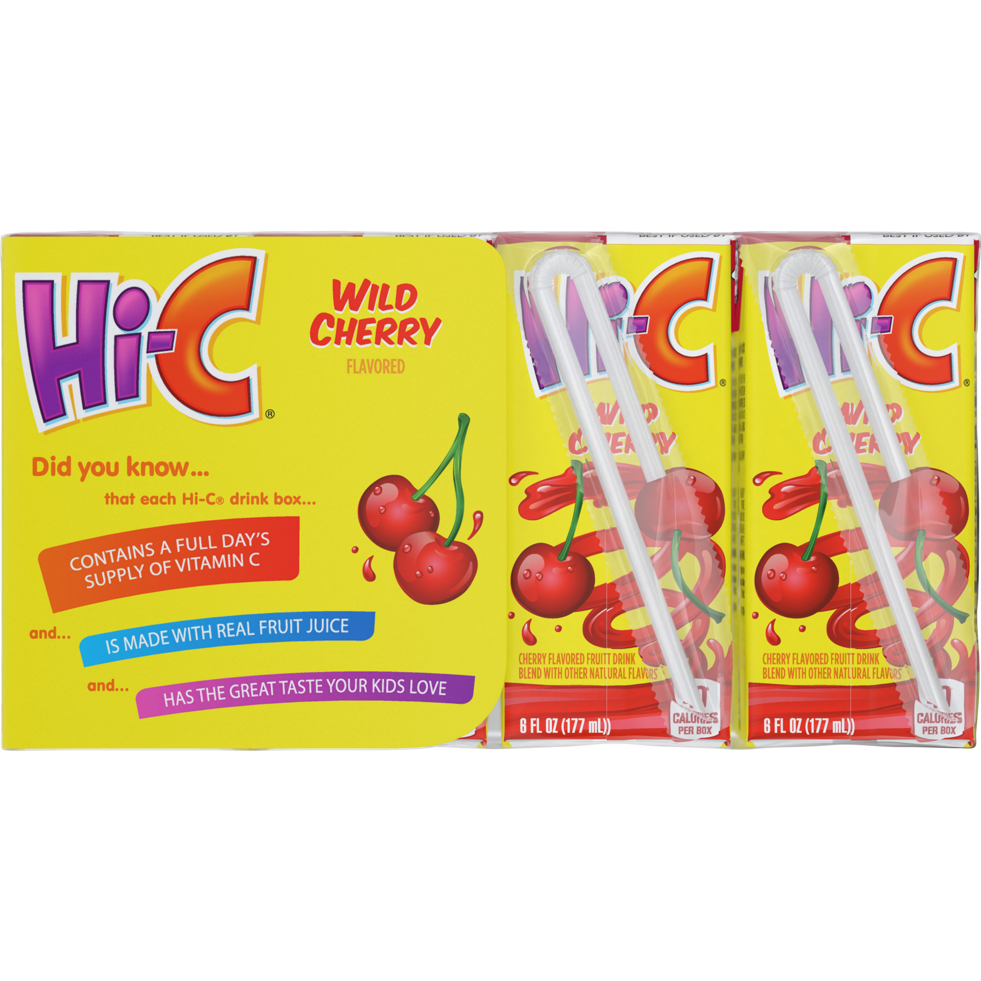 slide 2 of 5, Hi-C Wild Cherry Cartons, 6 fl oz, 8 Pack, 8 ct