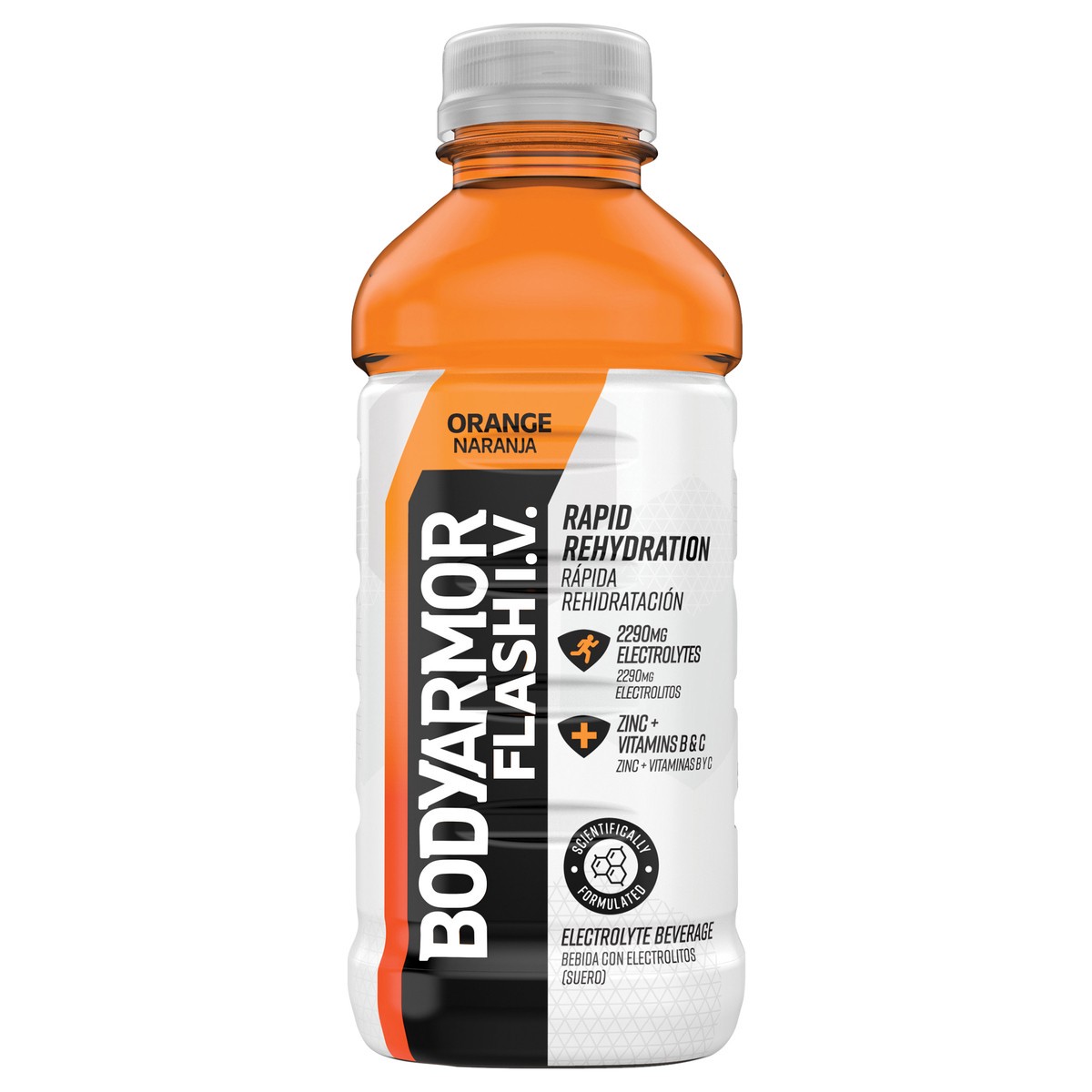 slide 1 of 14, BODYARMOR Flash I.V. Rapid Rehydration Electrolyte Beverage, Orange 20oz, 20 fl oz