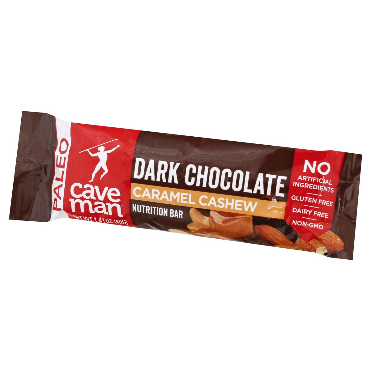 slide 3 of 10, Caveman Dark Chocolate Caramel Cashew Nutrition Bar, 1.4 oz