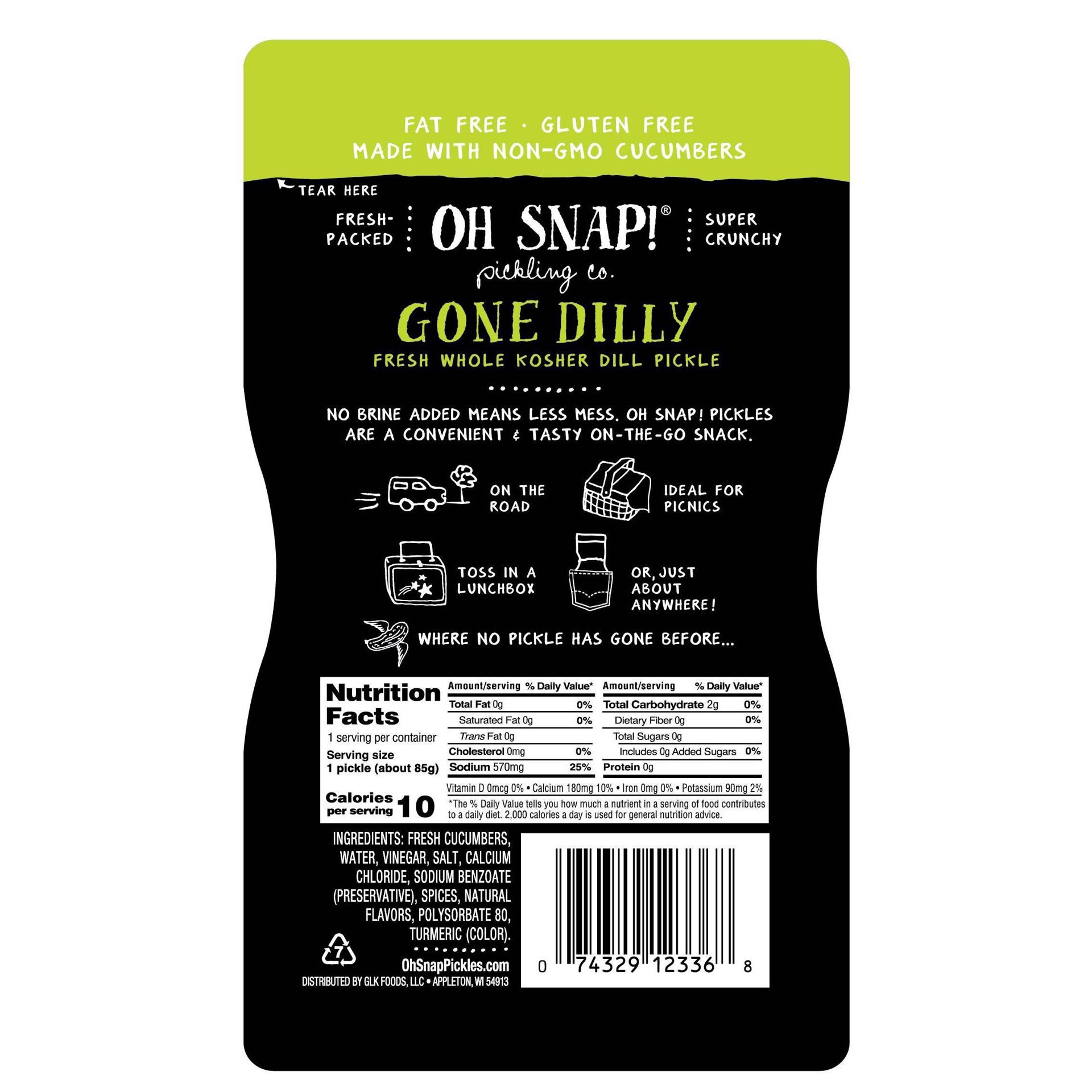 slide 2 of 7, Oh Snap! Pickling Co. Gone Dilly Whole Kosher Dill Pickle - 3 fl oz, 3.4 oz