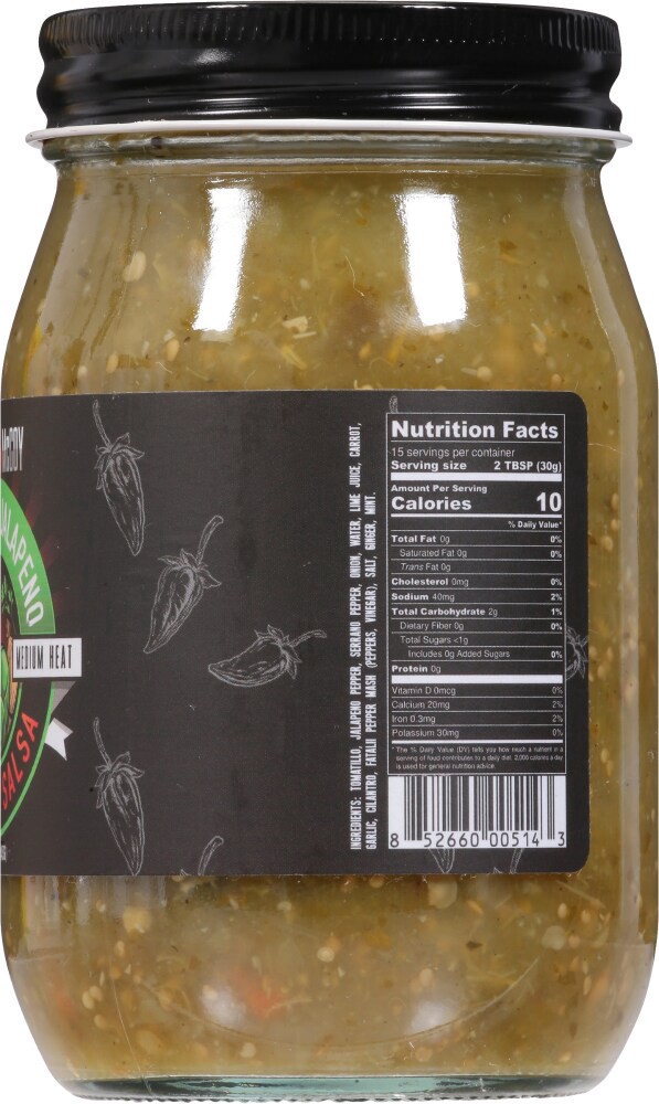 slide 3 of 3, Burns and McCoy Premium Medium Heat Tomatillo Jalapeno Salsa 16 oz, 