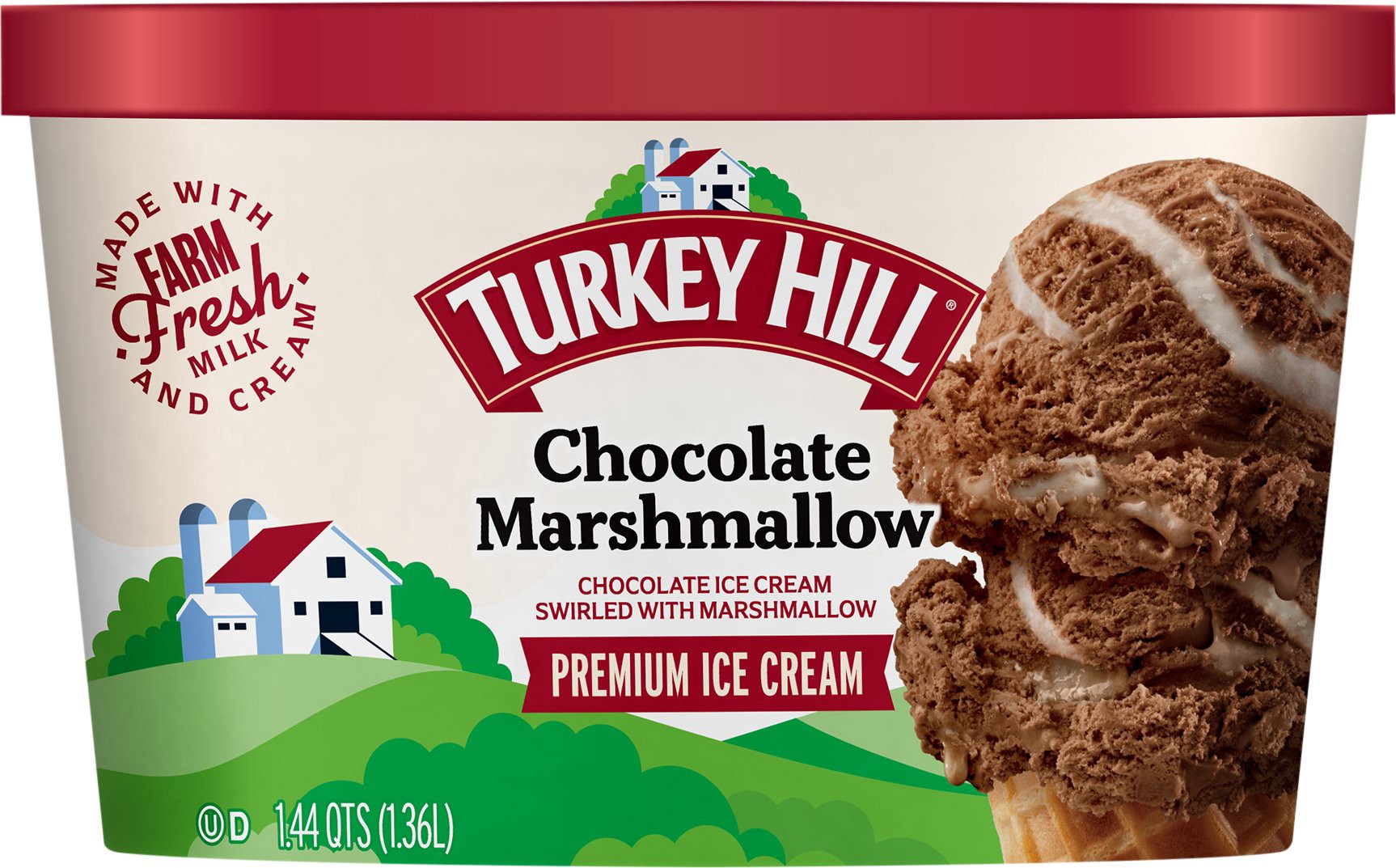 slide 1 of 7, Turkey Hill Chocolate Marshmallow, 1.44 qt