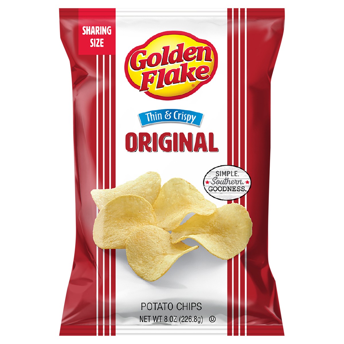 slide 1 of 5, Golden Flake Thin & Crispy Original Potato Chips 8 oz, 8 oz