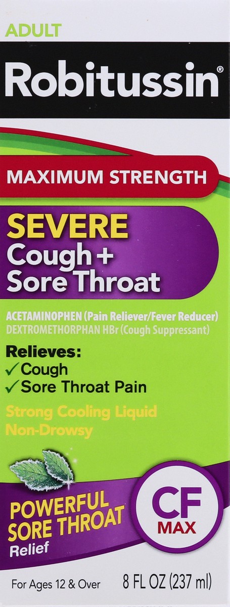 slide 12 of 12, Robitussin Adult Maximum Strength Severe Cough + Sore Throat 8 fl oz, 8 fl oz