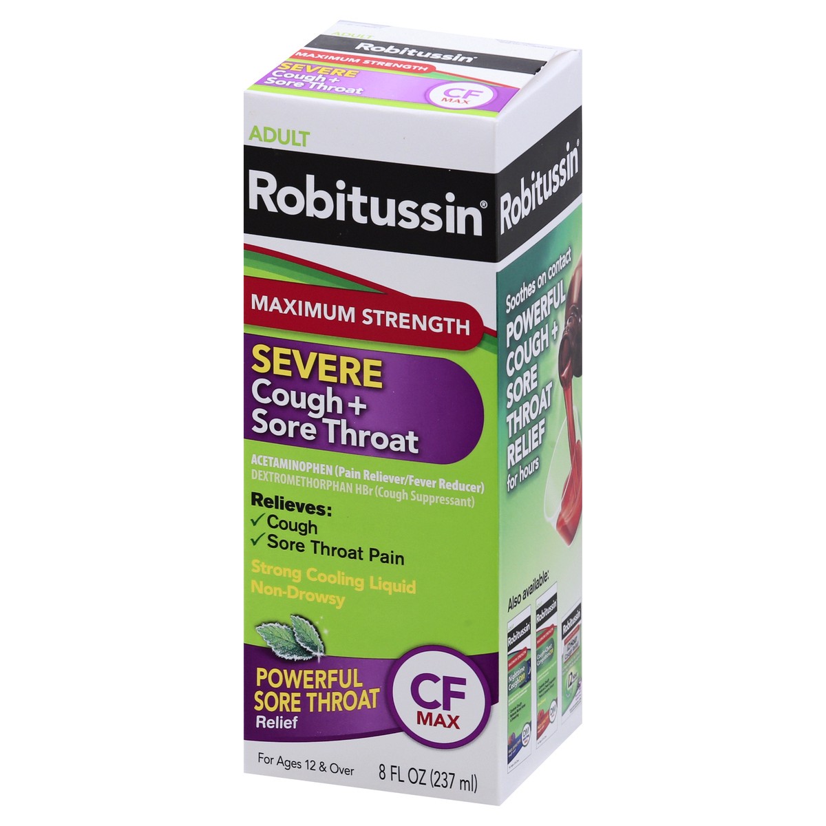 slide 6 of 12, Robitussin Adult Maximum Strength Severe Cough + Sore Throat 8 fl oz, 8 fl oz