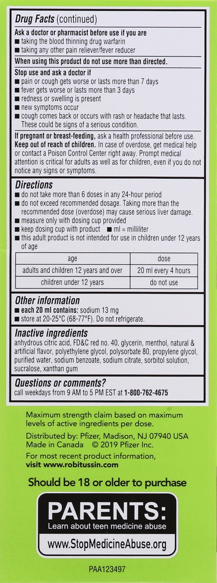 slide 5 of 12, Robitussin Adult Maximum Strength Severe Cough + Sore Throat 8 fl oz, 8 fl oz