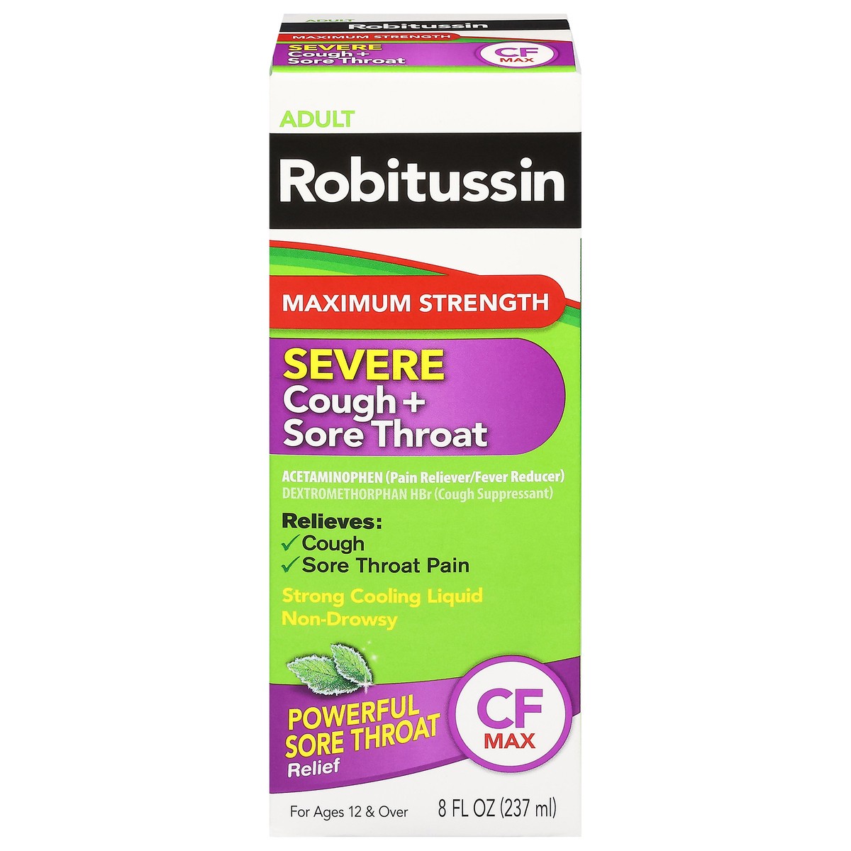 slide 1 of 12, Robitussin Adult Maximum Strength Severe Cough + Sore Throat 8 fl oz, 8 fl oz