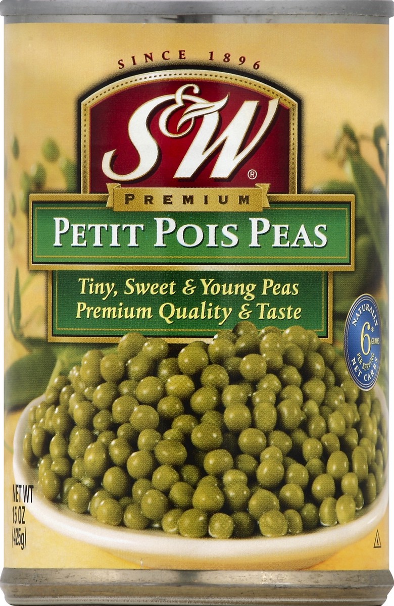 slide 1 of 2, S&W Peas 15 oz, 15 oz