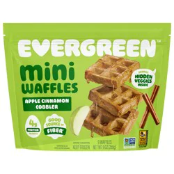 Evergreen Mini Waffles, Apple & Cinnamon, 9 ct