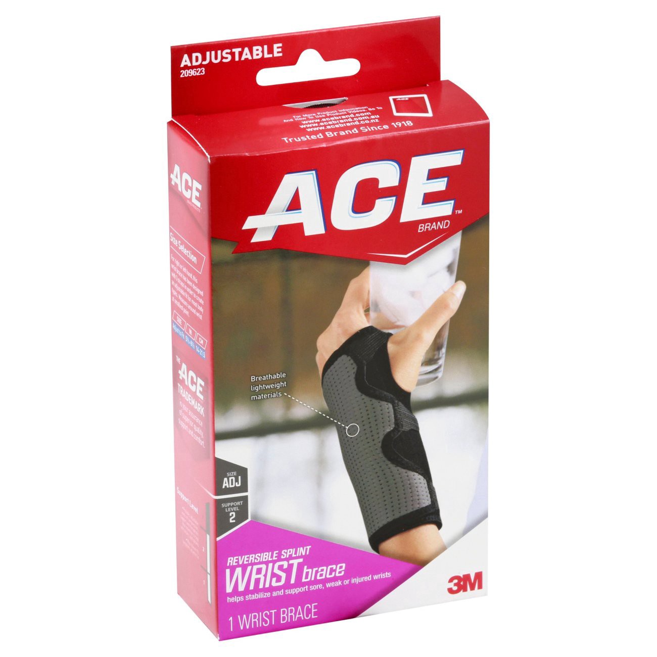 slide 1 of 1, ACE Brand Reversible Splint Wrist Brace, One Size