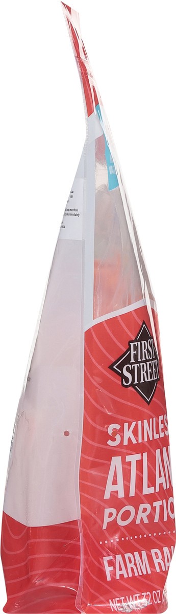 slide 10 of 14, First Street Farm Raised Atlantic Salmon Portions, 32 oz