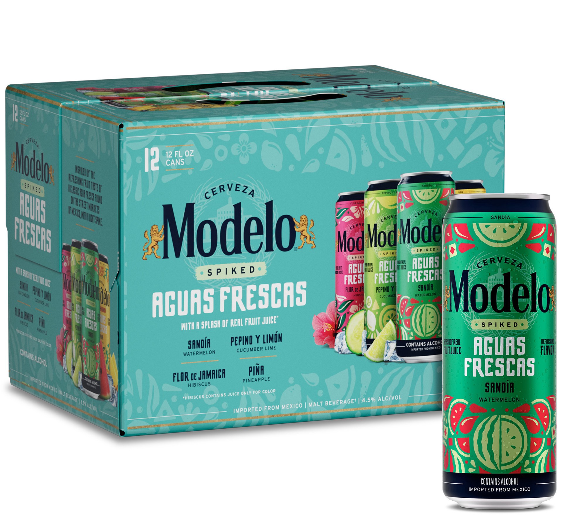 Modelo Spiked Aguas Frescas Flavored Malt Beverage 12 Cans Variety