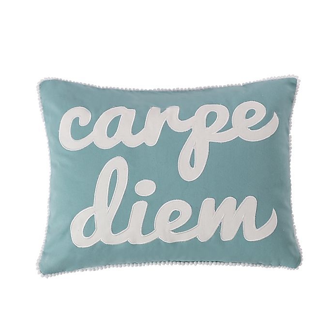 slide 1 of 2, Levtex Home Tania Carpe Diem'' Oblong Throw Pillow - Teal'', 1 ct