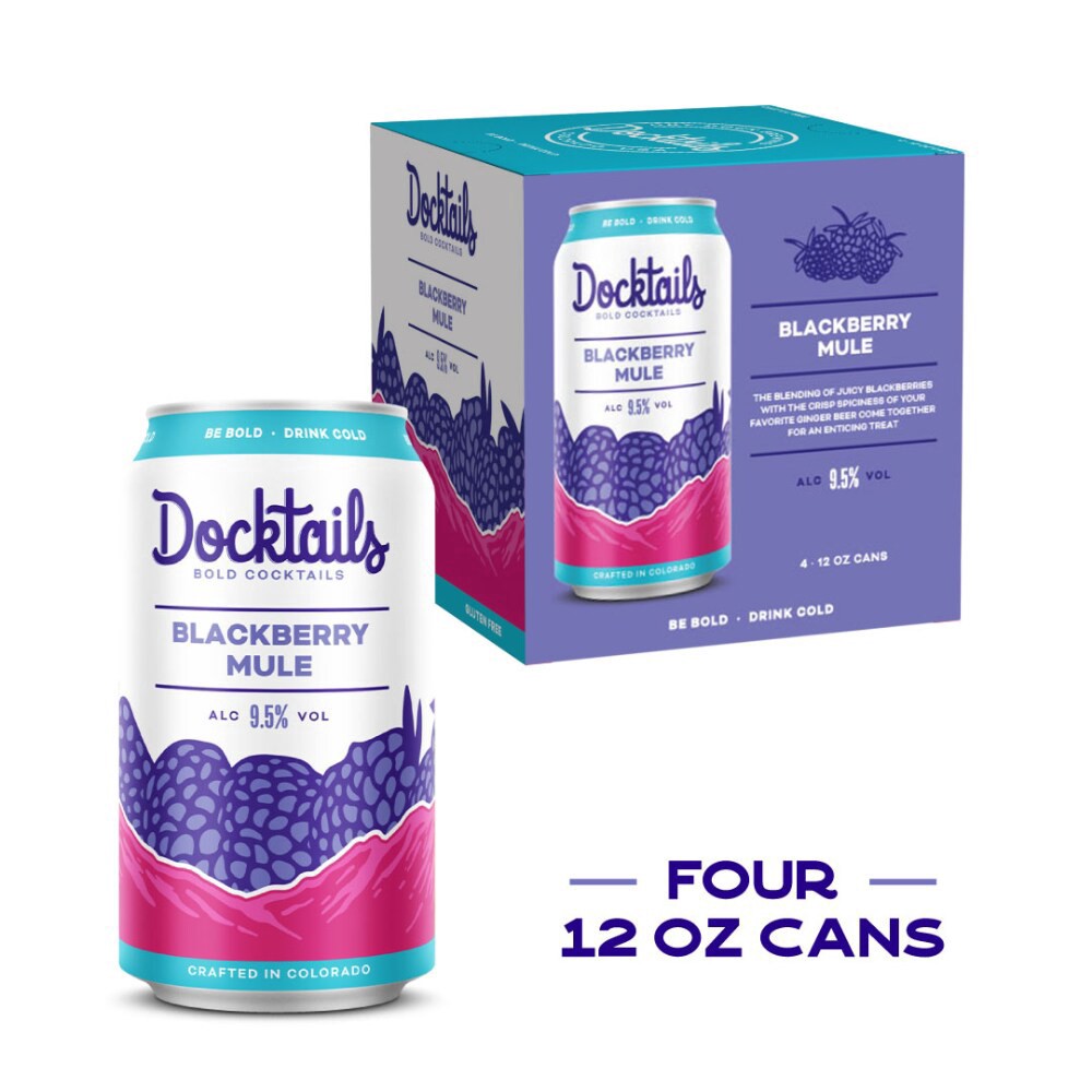 slide 4 of 4, Docktails Bold Blackberry Mule Cocktails 4 - 12 oz Cans, 4 ct; 12 fl oz