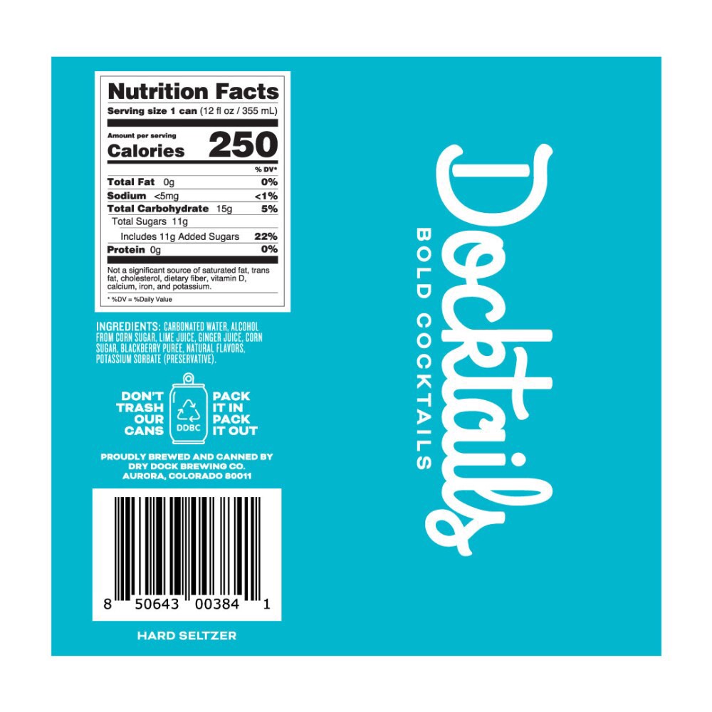 slide 2 of 4, Docktails Bold Blackberry Mule Cocktails 4 - 12 oz Cans, 4 ct; 12 fl oz