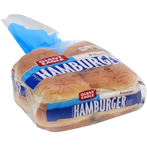 slide 1 of 1, Giant Eagle Enriched Hamburger Buns, Sliced, 12 oz
