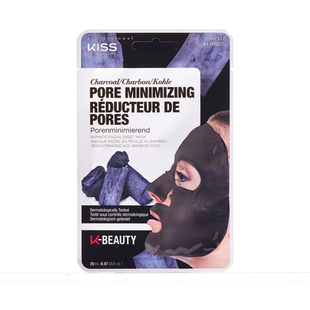 slide 1 of 1, Kiss Charcoal Pore Minimizing Bamboo Facial Sheet Mask, 1 ct