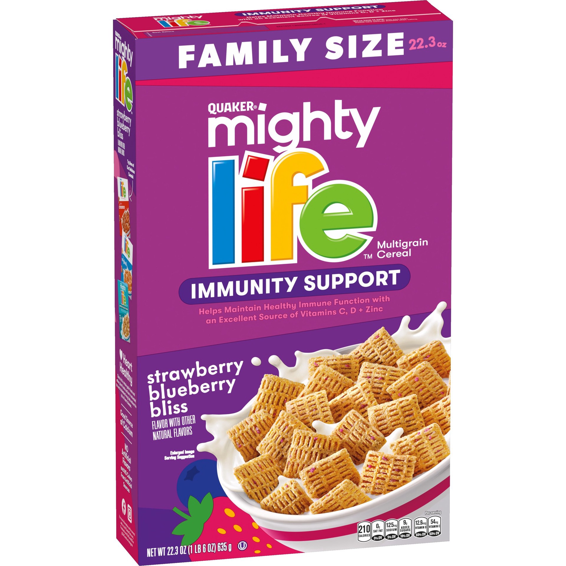 slide 1 of 1, Quaker Mighty Life Strawberry Blueberry, 22.3 oz