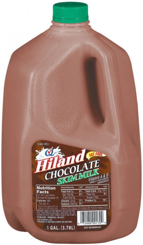 slide 1 of 1, Hiland Dairy 1% Chocolate Milk, 128 oz