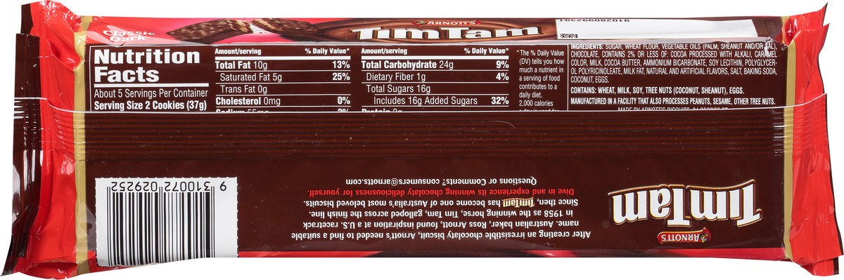 slide 5 of 9, Arnott's Tim Tam Classic Dark Cookies 7 oz, 7 oz