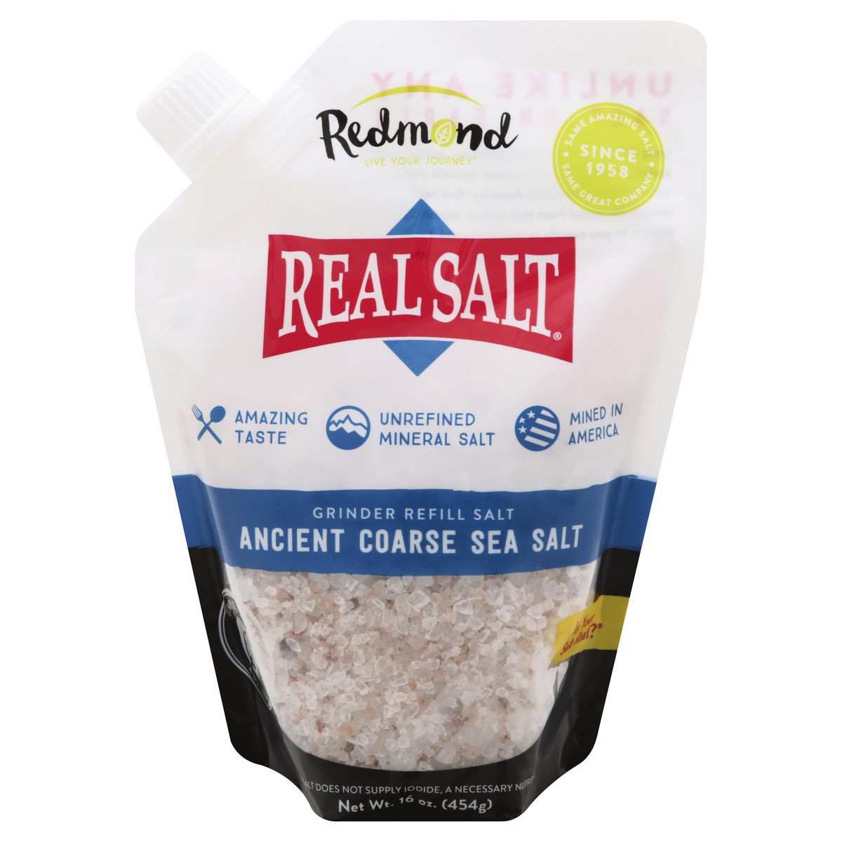 slide 6 of 9, Redmond Ancient Coarse Sea Salt 16 oz, 16 oz