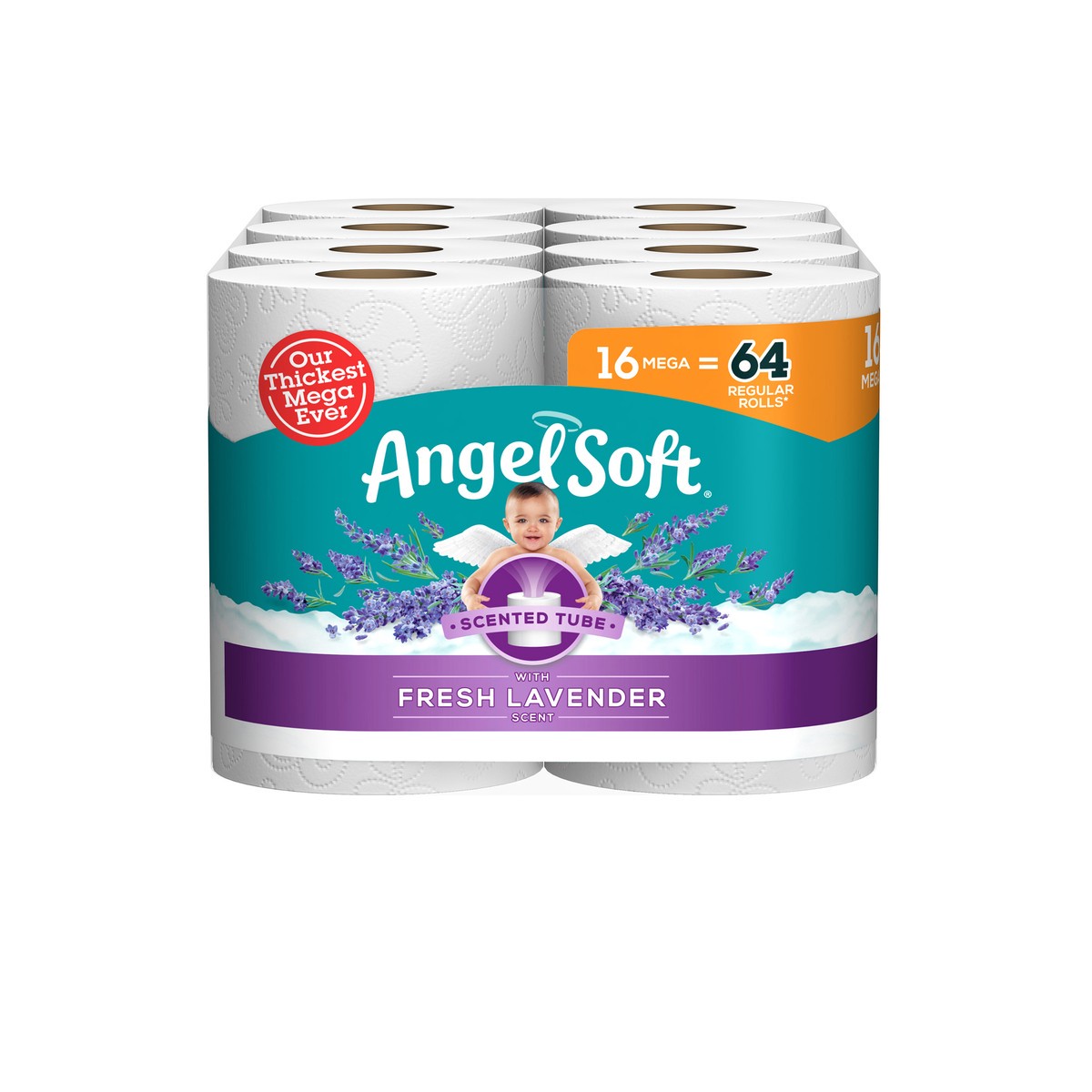slide 6 of 6, Angel Soft Mega Roll Lavender, 16 ct