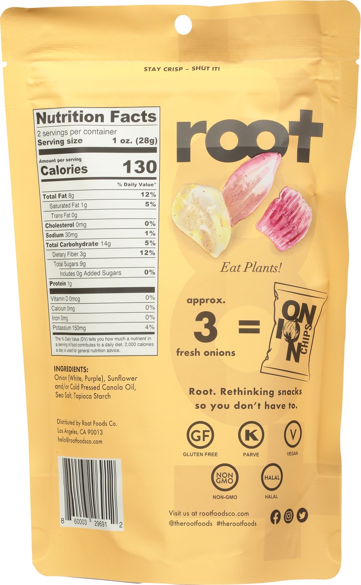slide 4 of 9, Root Foods Onion Chips - 2 oz, 2 oz