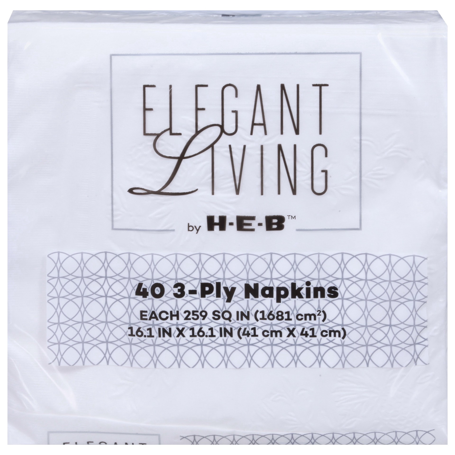 slide 1 of 1, Elegant Living 3-Ply Napkins 40 ea, 40 ct