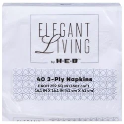 Elegant Living 3-Ply Napkins 40 ea