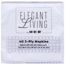 Elegant Living 3-Ply Napkins 40 ea
