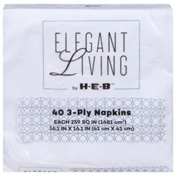 Elegant Living 3-Ply Napkins 40 ea